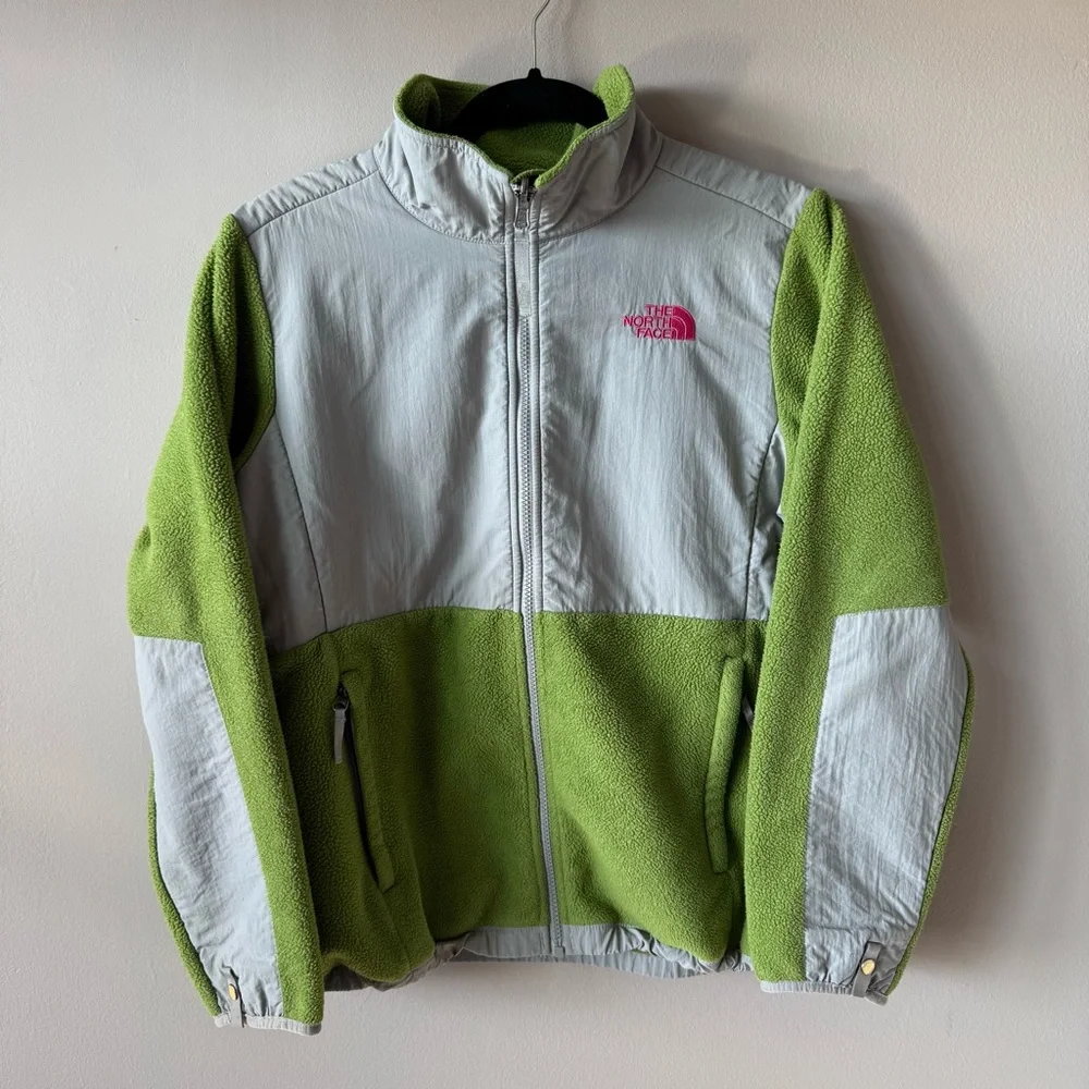 The North Face Kids Green and Gray Denali Full Zip Fleece Jacket Youth XL‎ 18